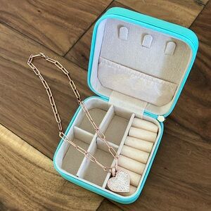 NEW! Rose Gold Heart Necklace with Jewelry Box
